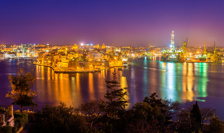 Fort St. Angelo and Dockyard Creek in Maltaの写真素材