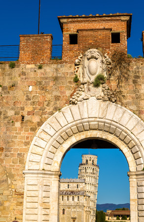 Entrance to Piazza dei Miracoli in Pisa - Italyの写真素材