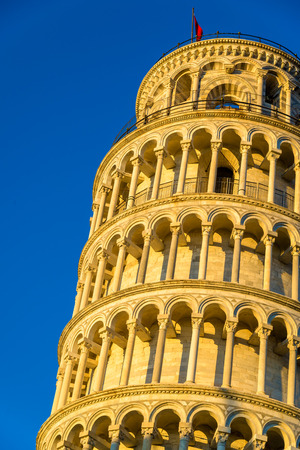 Details of the Leaning Tower of Pisa - Italyの写真素材