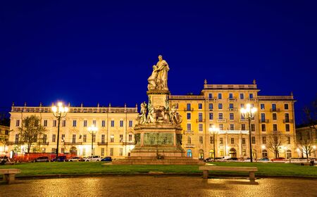 Statue of Camillo Benso, Count of Cavour in Turin - Italyのeditorial素材