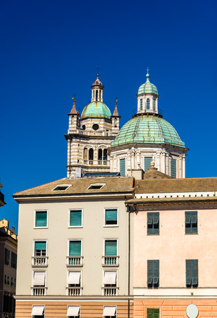 Genoa Cathedral of San Lorenzo - Italyのeditorial素材