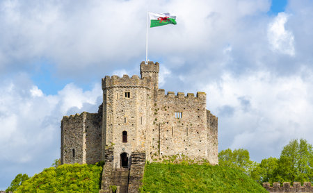 Norman Keep of Cardiff Castle - Walesのeditorial素材