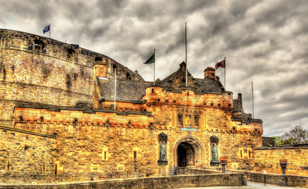 Entrance of Edinburgh Castle - Scotland, UKのeditorial素材