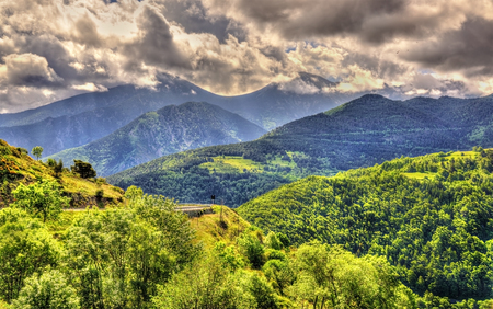 View of the Catalan Pyrenees, a natural park in Franceの写真素材