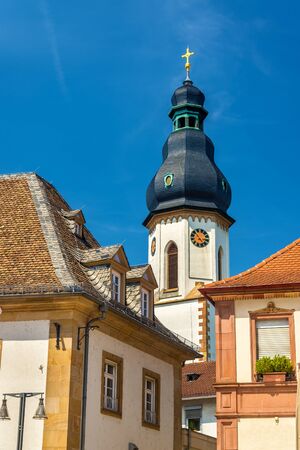 Lautturm tower of the Holy Trinity Church in Speyer, Germanyの写真素材