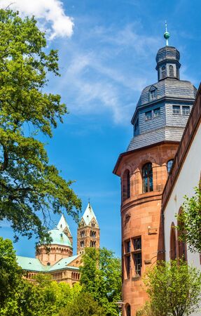 View of the Speyer Cathedral and the Historical Museum of the Palatinateのeditorial素材