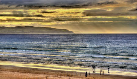 View of the Atlantic Ocean in Portstewart, Northern Irelandの写真素材