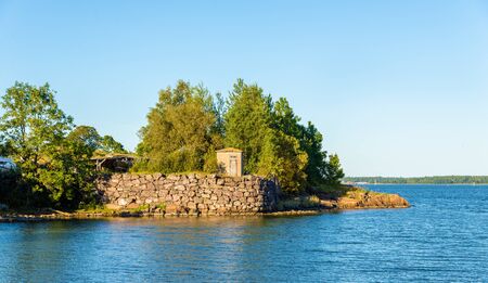 Walls of Suomenlinna, a sea fortress in Helsinki, Finlandのeditorial素材