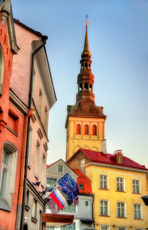 Buildings in the historic centre of Tallinn, Estoniaの写真素材