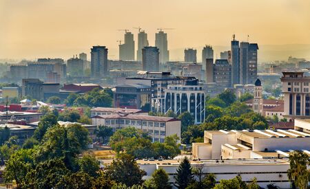 View of the city centre of Skopje - Macedoniaの写真素材