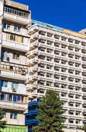 Typical residential buildings in the city centre of Chisinau - Moldovaの写真素材