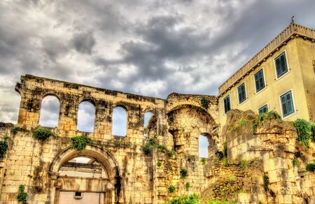 Ancient ruins in Diocletian Palace - Split, Croatiaのeditorial素材