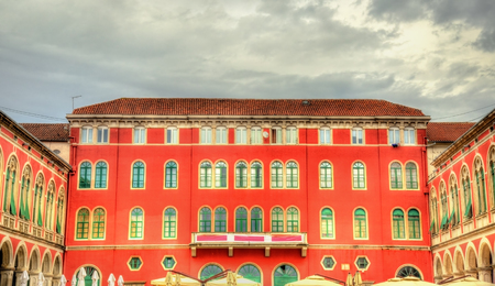 Buildings on Republic Square in Split - Croatieのeditorial素材