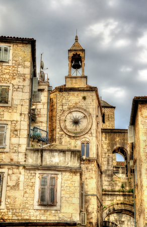 Tower-Clock at Diocletian Palace in Split - Croatiaのeditorial素材
