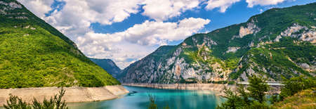 Lake Piva (Pivsko jezero), a reservoir in Montenegroの写真素材