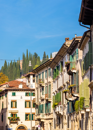 Buildings in the historic centre of Verona - Italyの写真素材