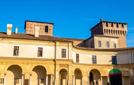 View of Palazzo Ducale on Piazza Castello in Mantua - Italyのeditorial素材