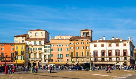 Buildings on Piazza Bra in Verona - Italyのeditorial素材