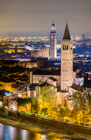 St. Anastasia church and Palace della Ragione - Veronaのeditorial素材