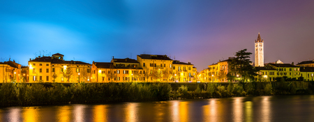 View of the embankment of Verona - Italyの写真素材