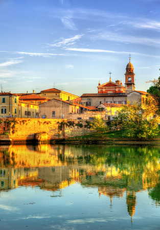 View of Rimini above a lake - Italyのeditorial素材