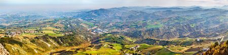 Panorama of San Marino and Italy from Monte Titanoのeditorial素材