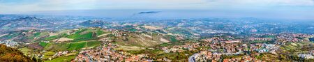 Panorama of San Marino and Italy from Monte Titanoの写真素材