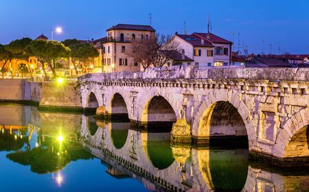 The Bridge of Tiberius in Rimini - Italyの写真素材