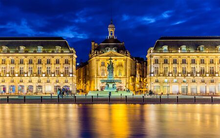 View of Place de la Bourse in Bordeaux - Franceのeditorial素材