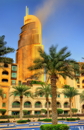 A hotel on fire on January 1st, 2016 - Dubaiのeditorial素材