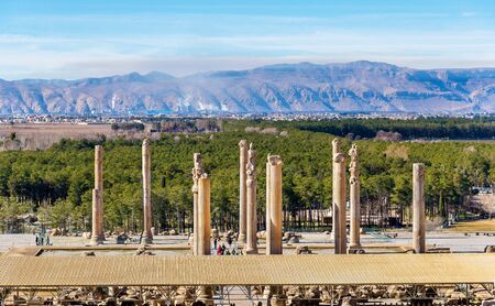 View on Persepolis from the Tomb of Artaxerxes III - Iranの写真素材