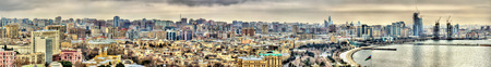 Panorama of the city centre of Baku - Azerbaijanの写真素材