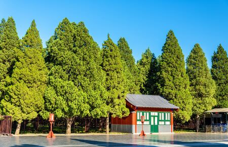 Way to the Circular Mound Altar at the Temple of Heaven in Beijing. UNESCO World Heritage site in Chinaの写真素材
