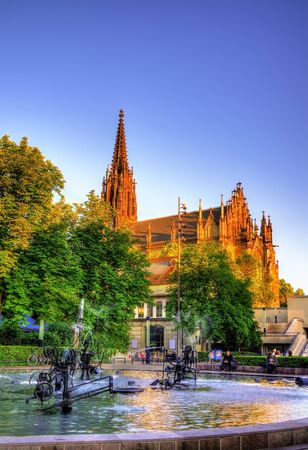 View of the Elisabethenkirche church in Basel, Switzerlandの写真素材