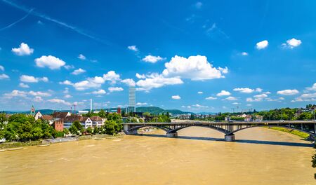 View of the Rhine river in Basel, Switzerland