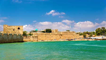 View of the Ancient City Walls of Acre - Israelの写真素材