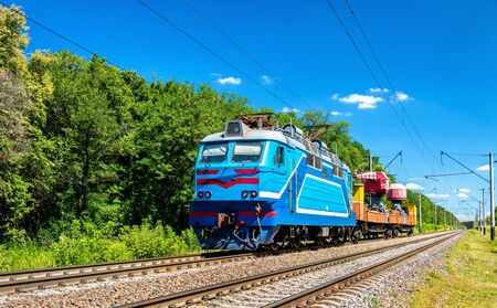 Engineering train in Kiev Region of Ukraine, between Boyarka and Vasylkiv