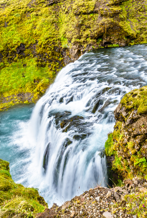 One of numerous waterfalls on the Skoga River - South Icelandの写真素材