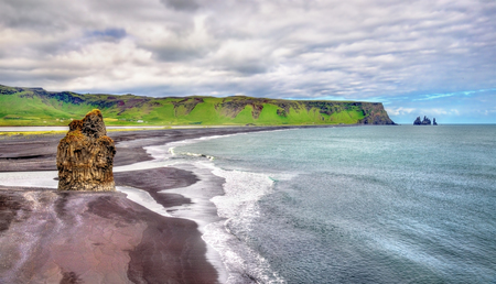 Reynisfjara, the Black Sand Beach of Vik in South Icelandの写真素材