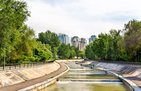Esentay river in the city centre of Almaty - Kazakhstan