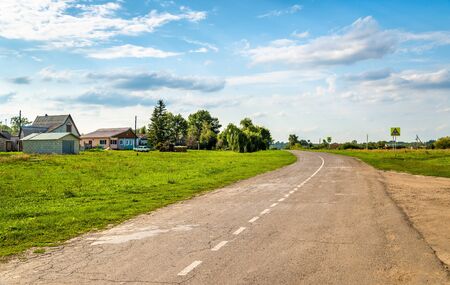 Rural Road in Ostanino village - Kursk region, Russiaの写真素材