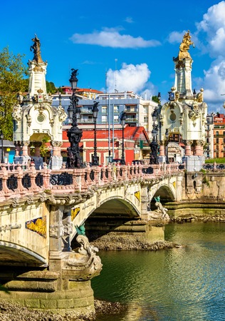 Maria Cristina Bridge over the Urumea river in San Sebastian - Spainの写真素材