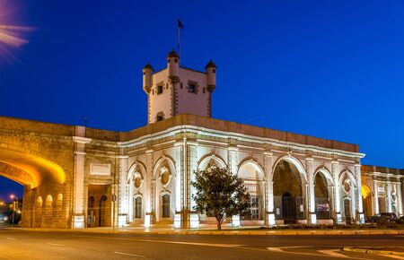 Puerta de Tierra, a city gate in Cadiz - Spain, Andalusiaの写真素材