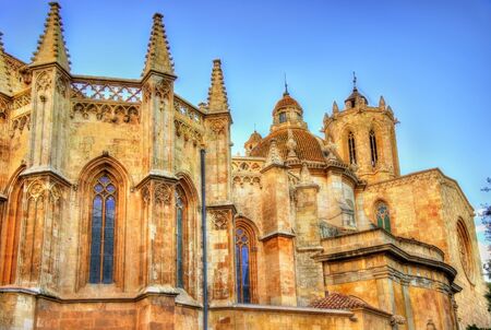Cathedral of Tarragona in the evening. Catalonia, Spainの写真素材