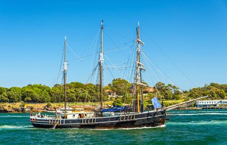 Vintage windjammer in Sydney Harbour, Australiaの写真素材