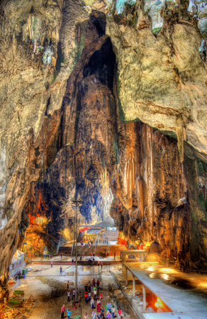 Interior of Batu Caves in Kuala Lumpur, Malaysiaの写真素材