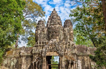 The Victory Gate of Angkor Thom, Cambodiaの写真素材