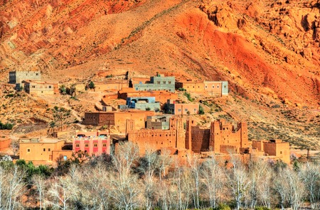 Traditional Kasbah fortress in Dades Valley in the High Atlas Mountains, Morocco