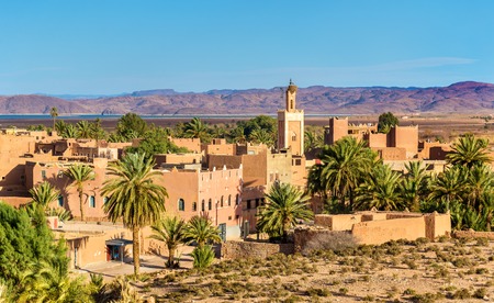 Buildings in Ouarzazate, a city in south-central Moroccoの写真素材