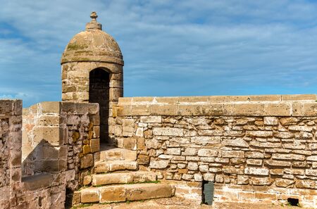 Sqala du Port, a defensive tower in Essaouira, Moroccoの写真素材